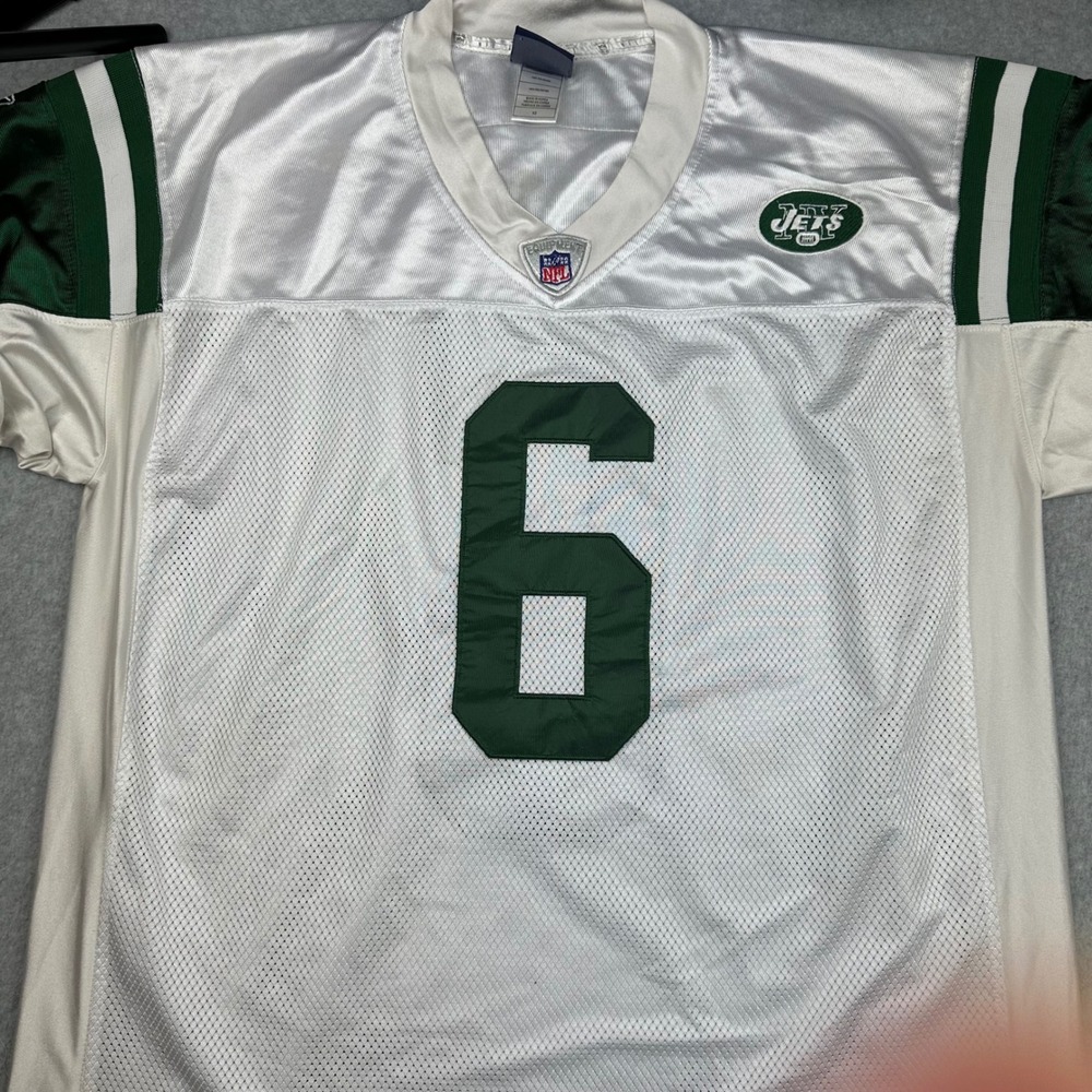 Reebok NFL Authentic New York Jets Mark Sanchez 6 Jersey Mens 52 White Green - Picture 2 of 7